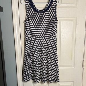 Pixley Navy and White Hexagon Midi Dress